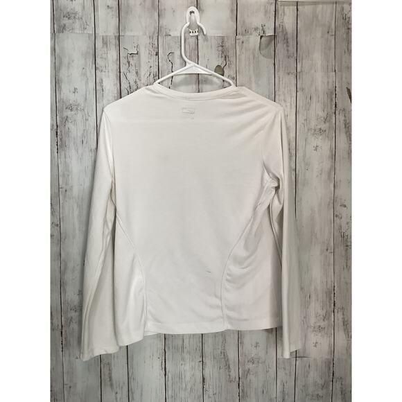 Nike Women's Medium White Long Sleeve Athletic Sweater Gym Vintage - Picture 2 of 3